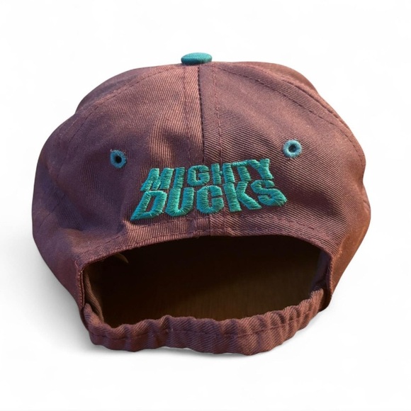 Vintage 90s Anaheim Mighty Ducks Hat Youth OS Elastic Stretchback Logo 7 - Picture 2 of 6